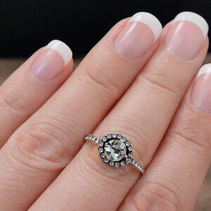 Vintage-Inspired Halo Ring, Size 4.5
